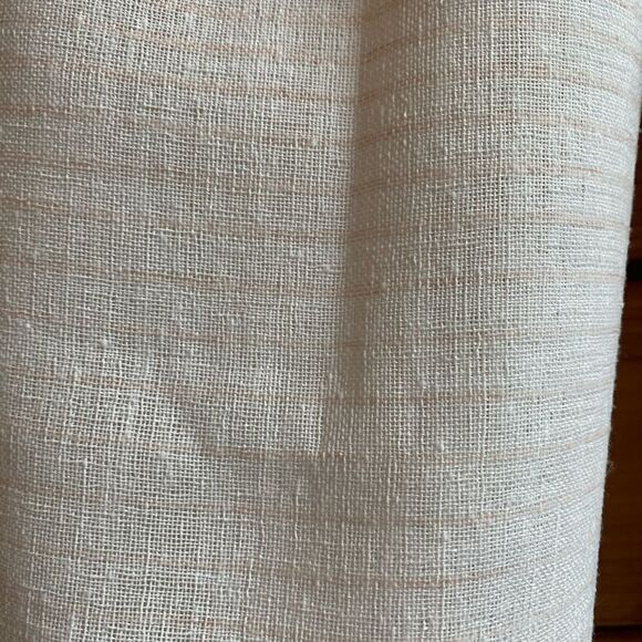 Lux Decor Dusty Pink Half Striped Solid Bottom Grommet Curtain Set - Picture 6 of 8